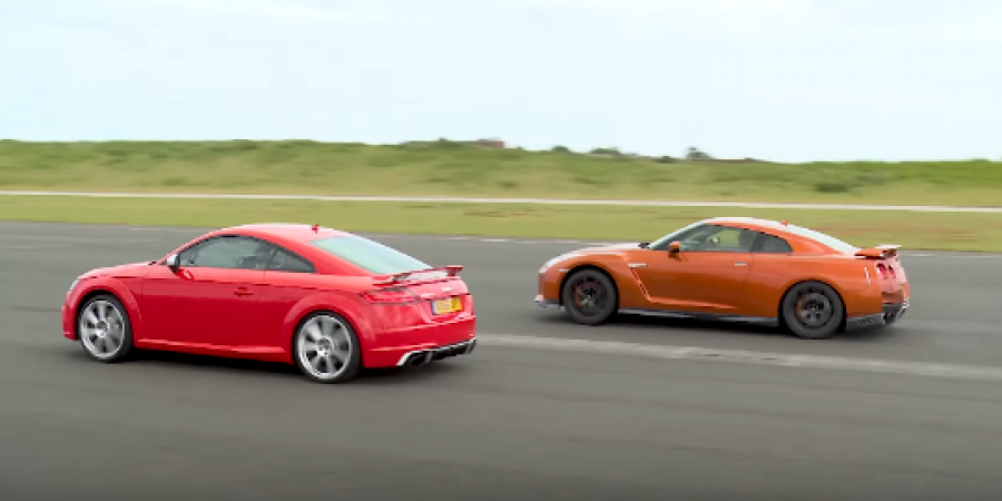 Drag race! Nissan GT-R vs Audi TT RS