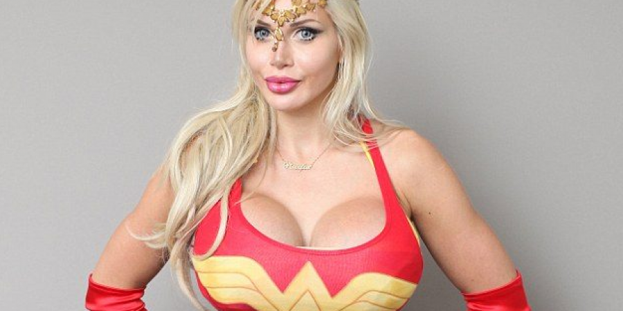 This Swedish model has had 6 ribs removed to look like Wonder Woman
