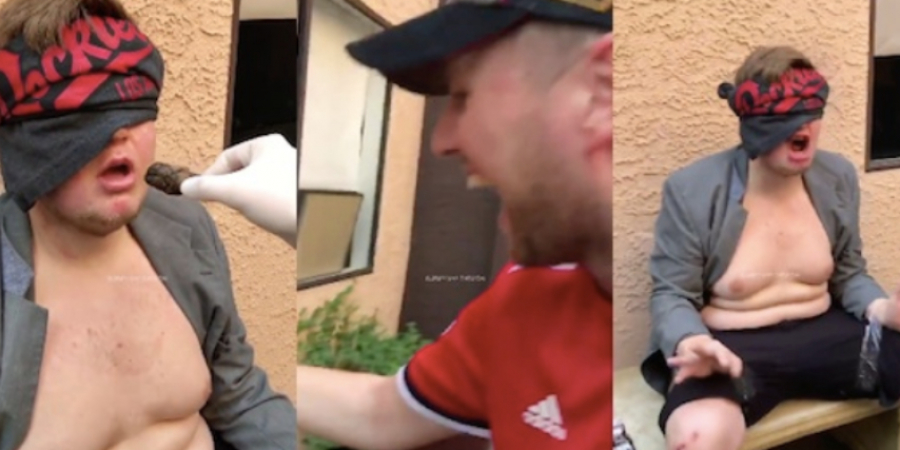 Dude tricked by his mates into eating dog turd