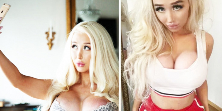 Girl inflates her boobs to 30GG in a bid to look like Barbie