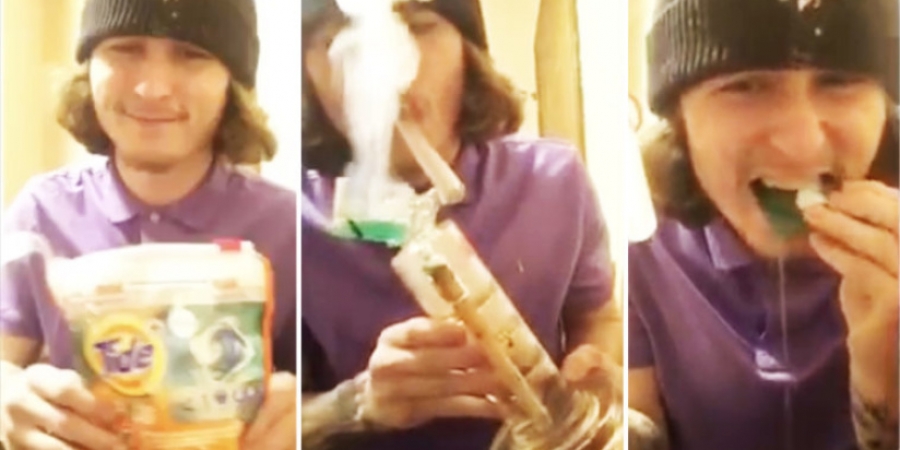 Utter pleb smokes 'Tide' laundry detergent pods for YouTube likes