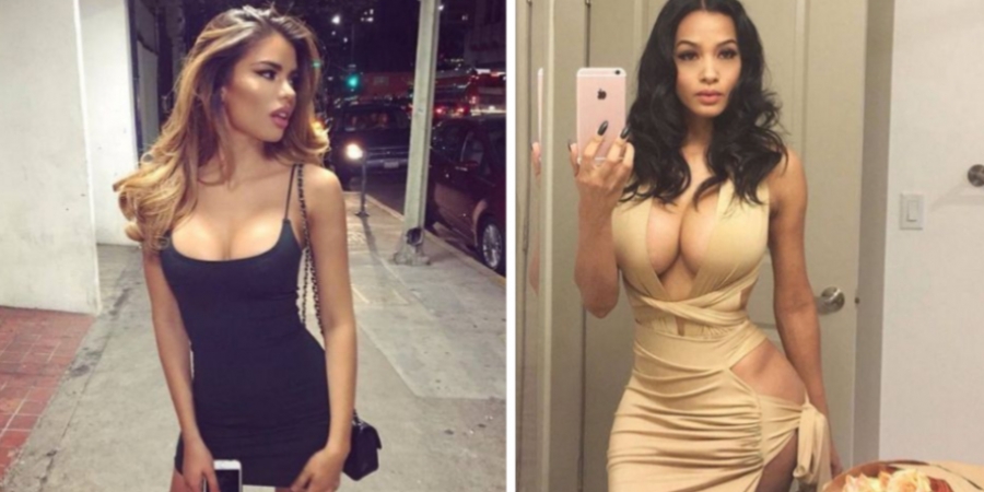 Hot babes in skin-tight dresses