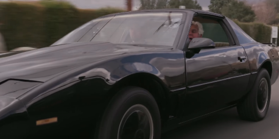 Jay Leno drives KITT from Knight Rider!