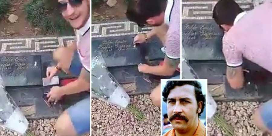 Brit abroad films himself snorting coke off Pablo Escobar's grave