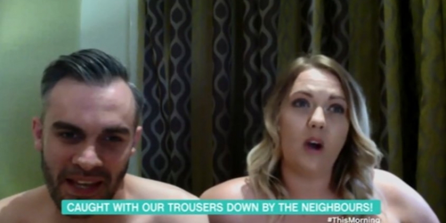 Couple appear naked on TV to respond to neighbours 'small willy' note