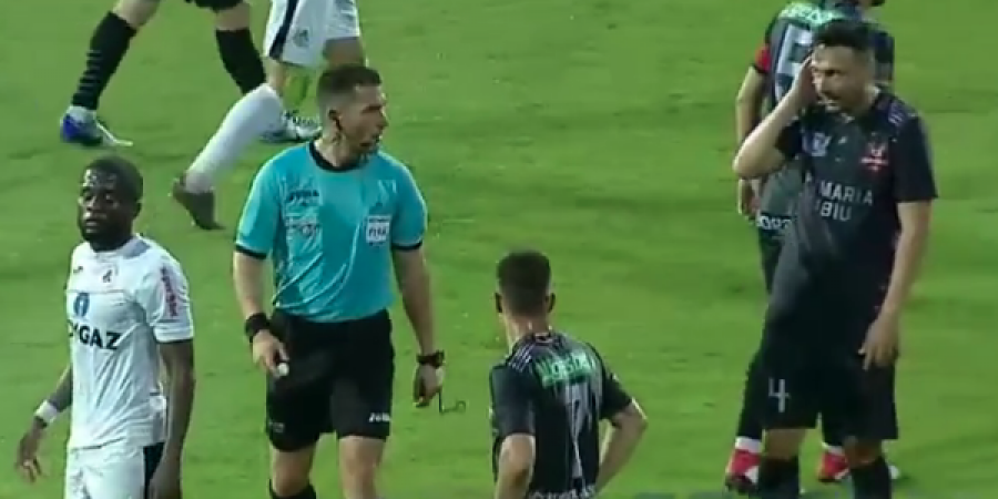 Romanian ref gives player a facial