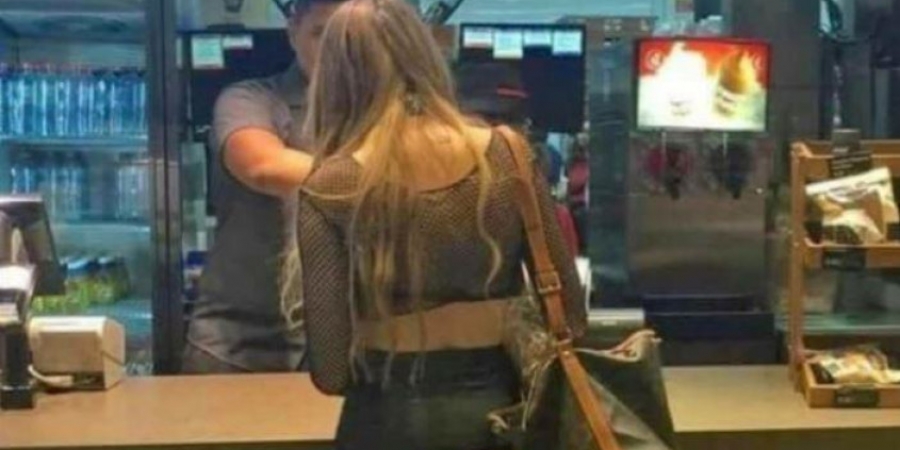 Drunk woman on holiday strolls in to McDonalds with her ass out