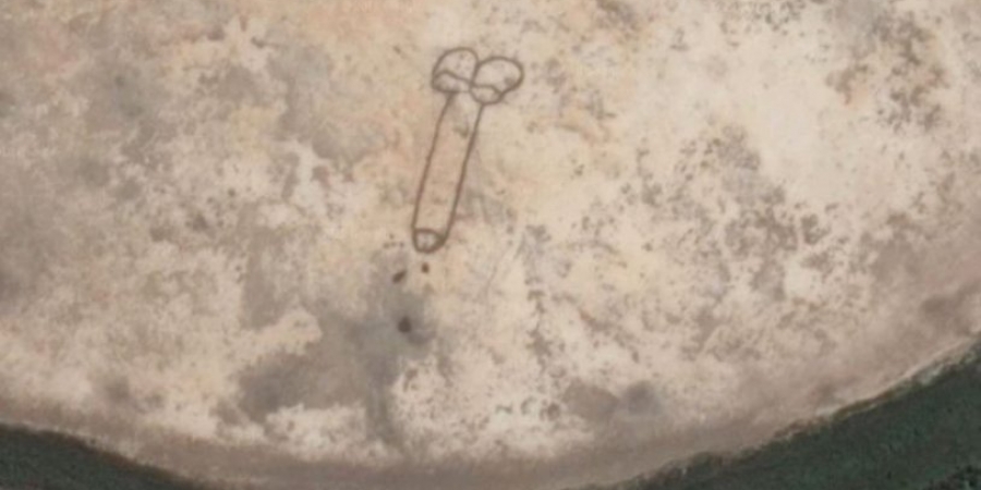 Someone drew a dick so big it can be seen from space