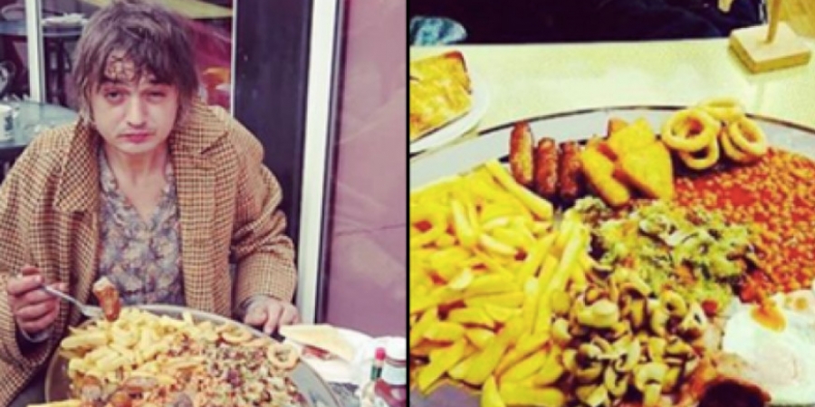 Pete Doherty smashes monster food challenge
