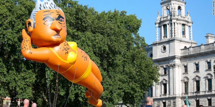 Protesters fly Sadiq Khan bikini blimp over Central London