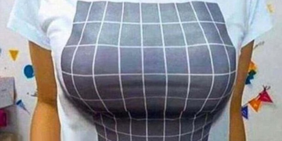 This 3D optical illusion T-Shirt makes it look like you've got bigger tits