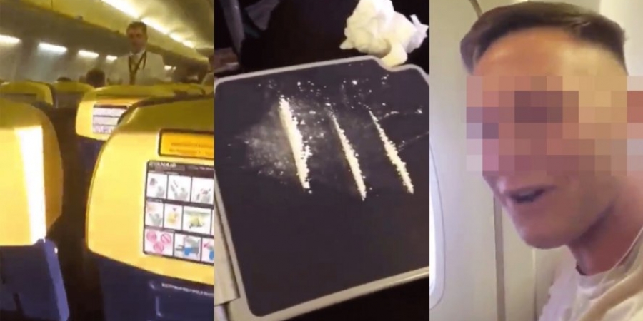 Group of lads filmed themselves racking up lines of coke during Ryanair flight