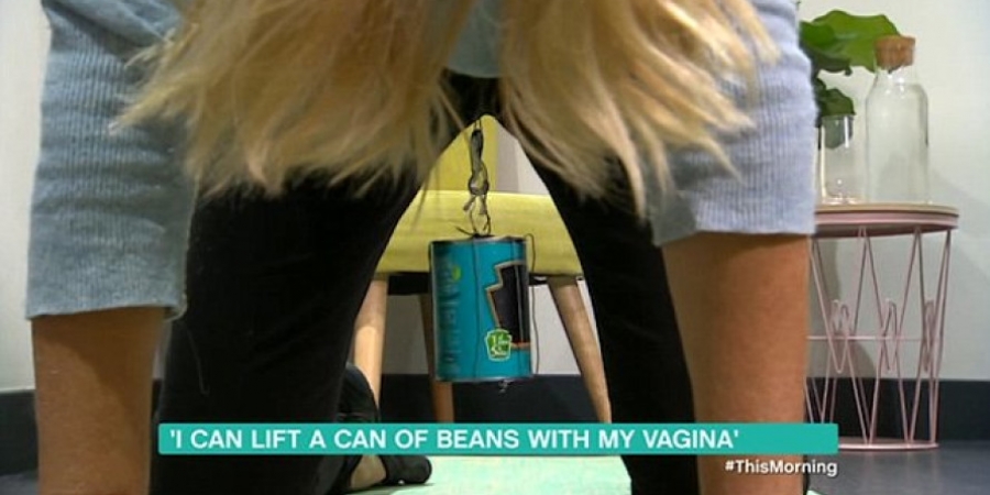 This woman lifted a tin a beans with her fanny muscles live on TV
