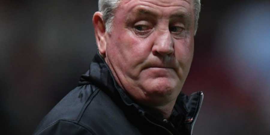 An Aston Villa fan threw a cabbage at Steve Bruce last night