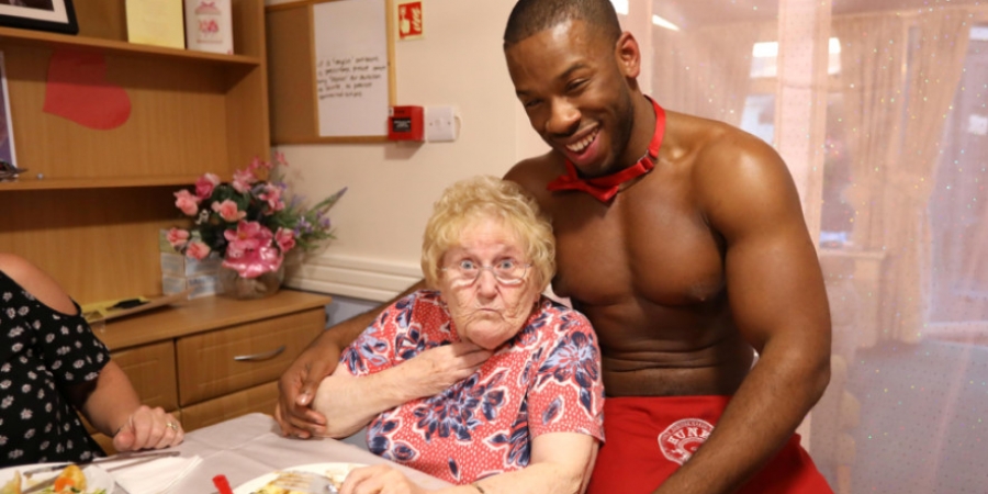 Care home hires butlers in the buff to give to oldies a show!