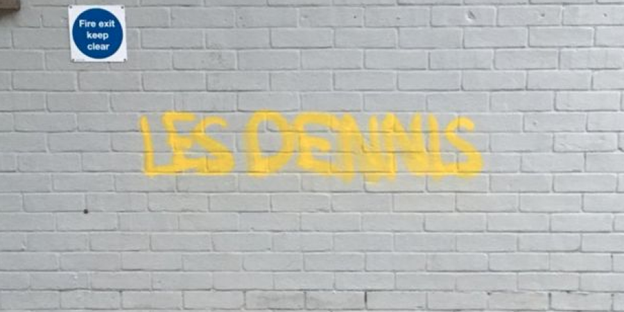 Les Dennis has denied responsibility for a spate of graffiti in Norwich city centre