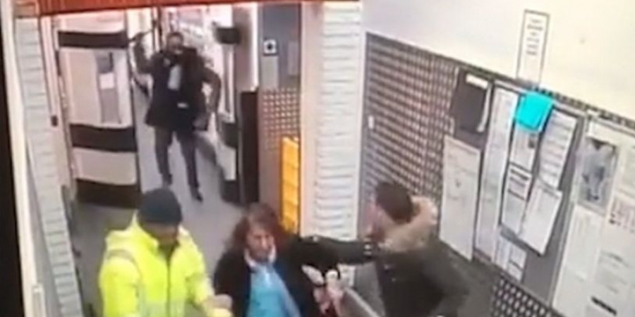 Crazy dude chased customers through Tesco wielding a massive hammer