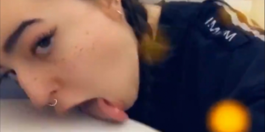 Woman posts clip of herself licking an airplane toilet seat