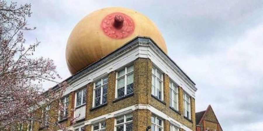 Giant inflatable tits popped up in London over the weekend!