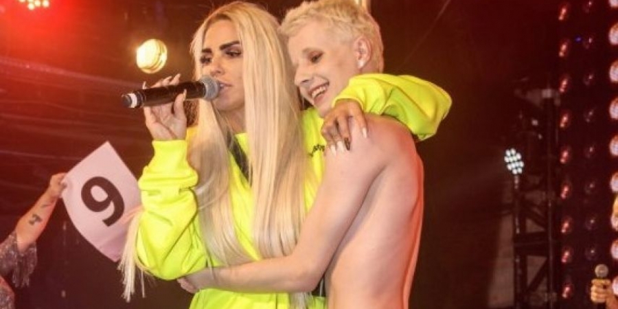 Katie Price flashes her tits at G-A-Y