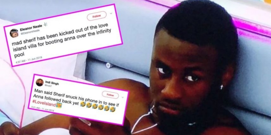 Sherif Lanre was apparently axed from Love Island for wanking in the hot tub