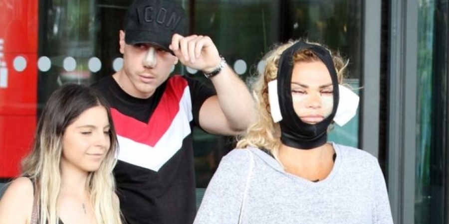 Katie Price returns from Turkey after yet another facelift