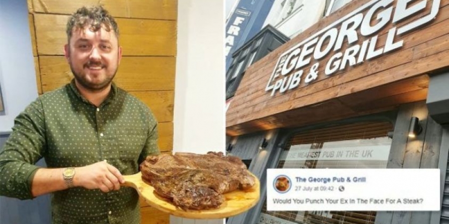 Pub in deep shit for Facebook ad asking "would you punch your ex for a steak?"