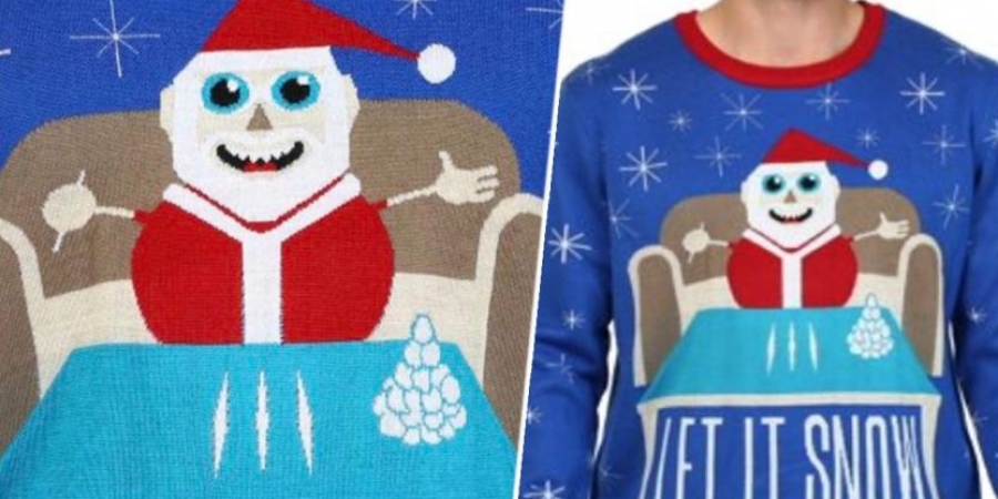 Walmart releases Christmas jumper showing Santa doing lines of blow!