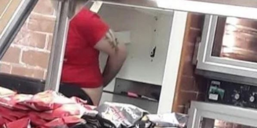 Subway worker caught scratching his ass by horrified customer