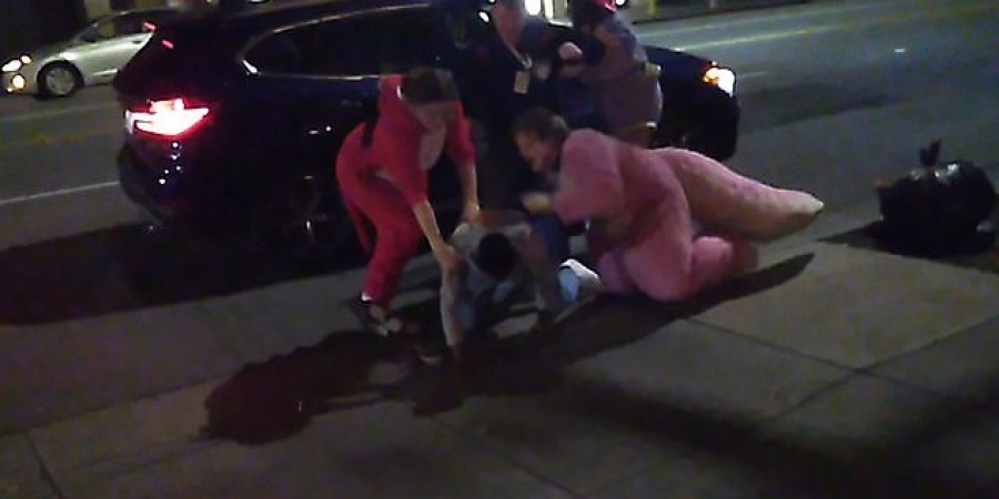 Dude battered by a group of furries after they caught him abusing his girlfriend