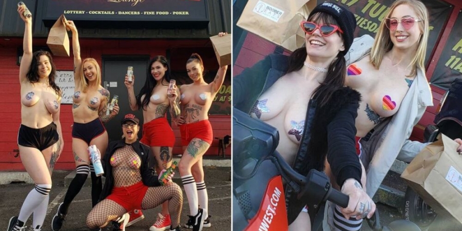 Strippers set up ‘Boober Eats’ delivery service after club closed due to Coronavirus