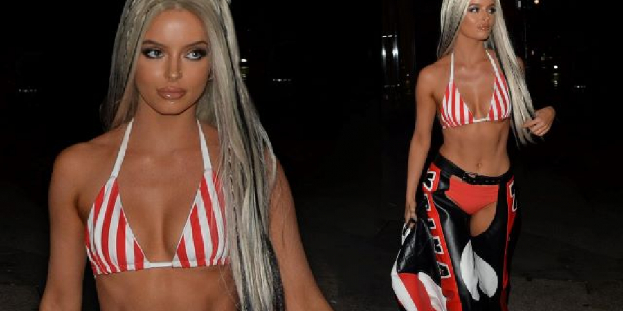 Maura Higgins flaunts toned abs in Xtina’s ‘Dirrty’ Halloween costume