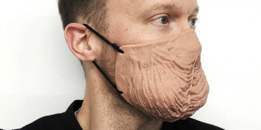 You can now buy a face mask that looks like a set of testicles