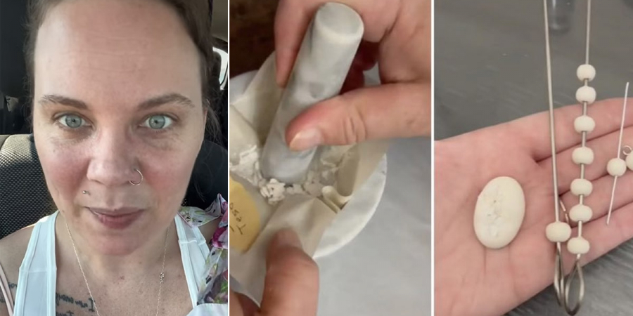 This woman makes jewellery made from jizz